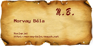 Morvay Béla névjegykártya