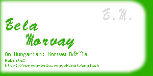 bela morvay business card